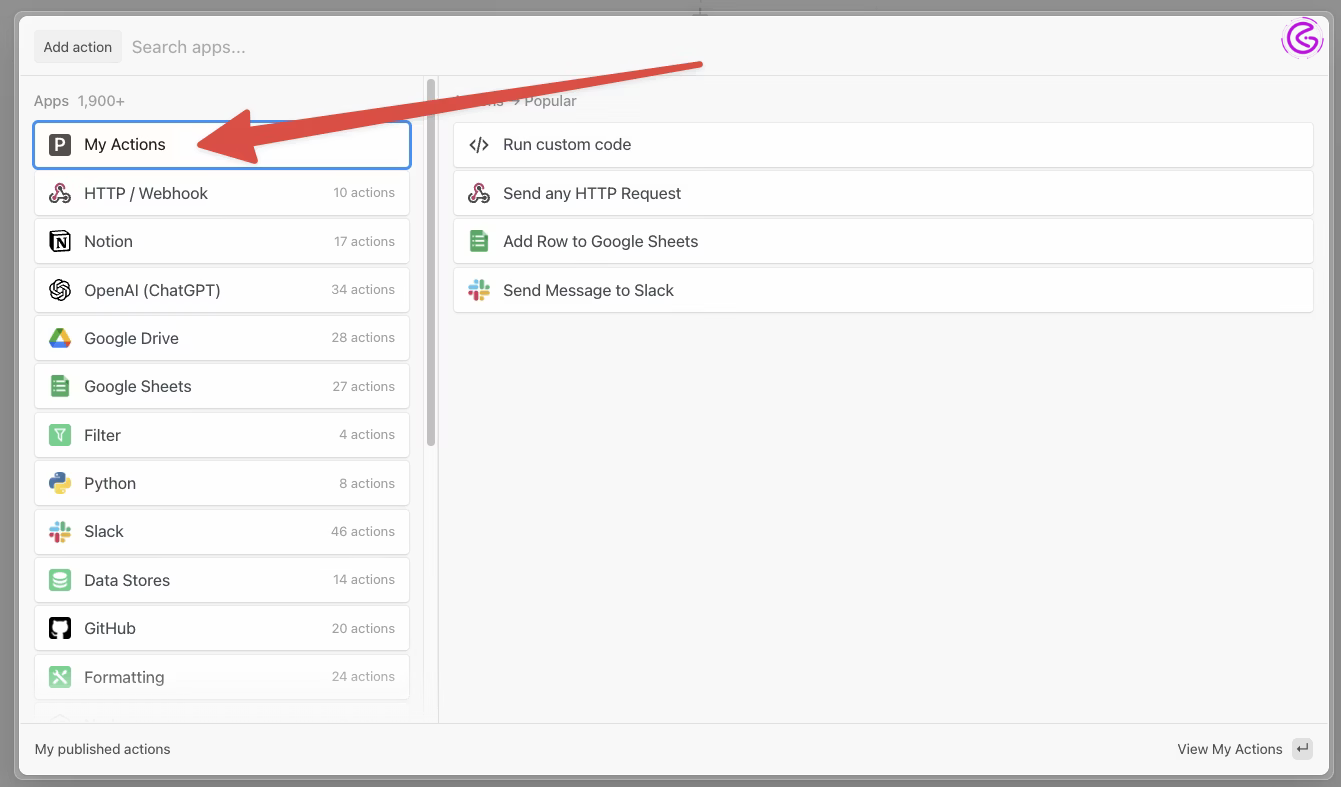 Pipedream automation workflow for developers