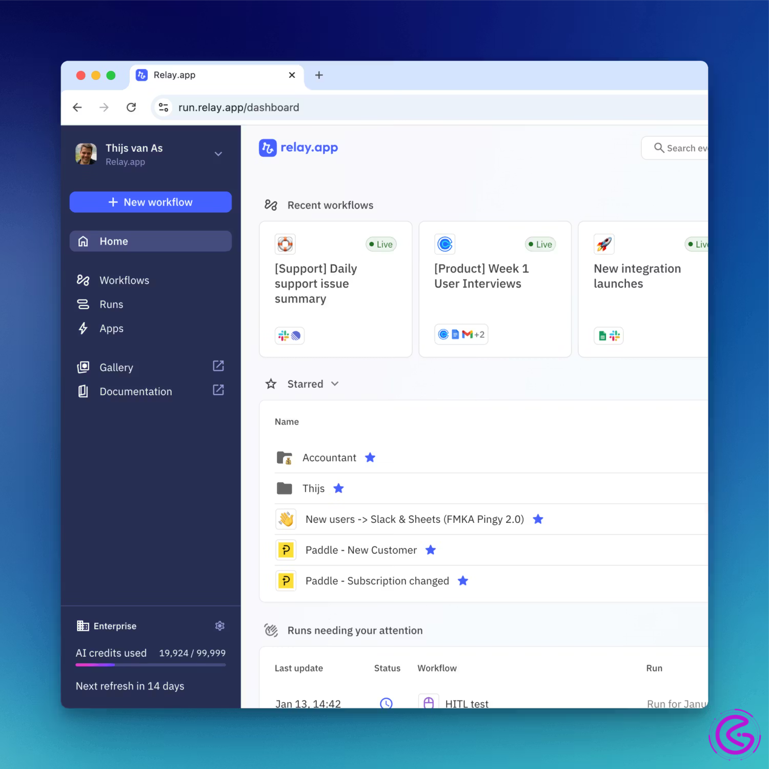 Relay.app workflow automation with human approval