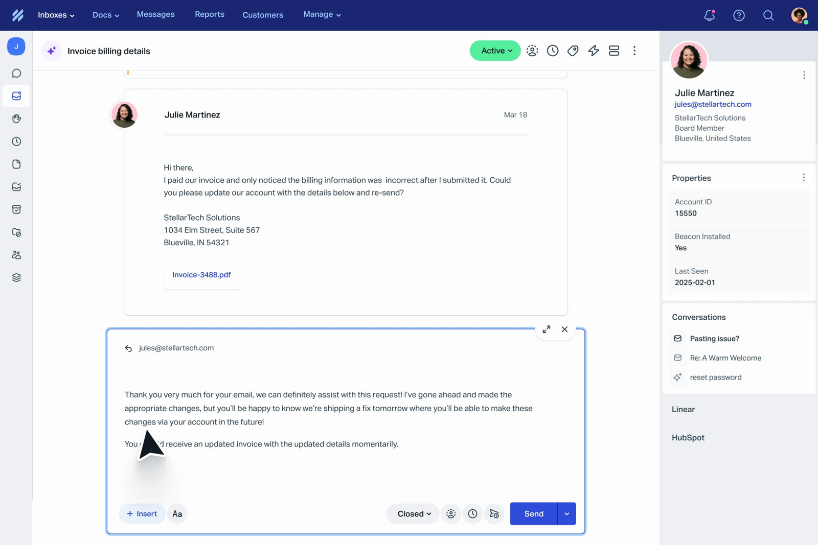 help scout ticketing system for small business dashboard interface