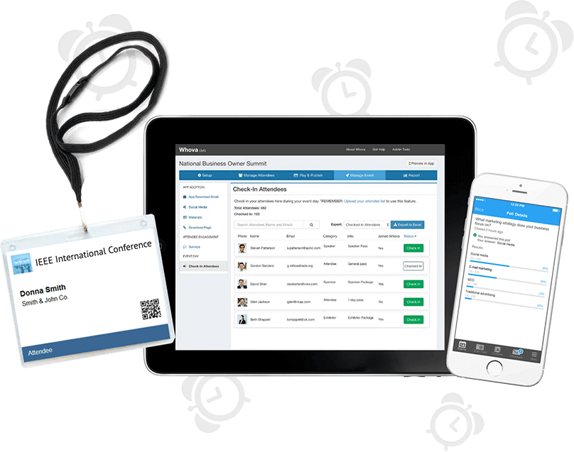 Whova picture dashboard